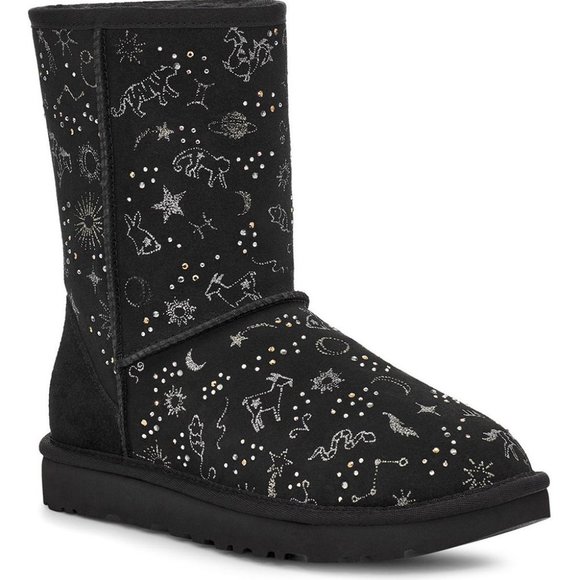 UGG Classic Zodiac Winter Boot Black Women 8 - Picture 2 of 10